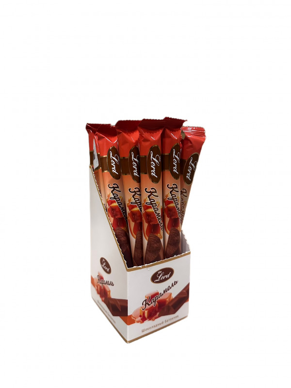 №1 TM LORD Шоколадный батончик со вкусом"Карамель"(блок 16шт по 43гр) в Нижневартовске