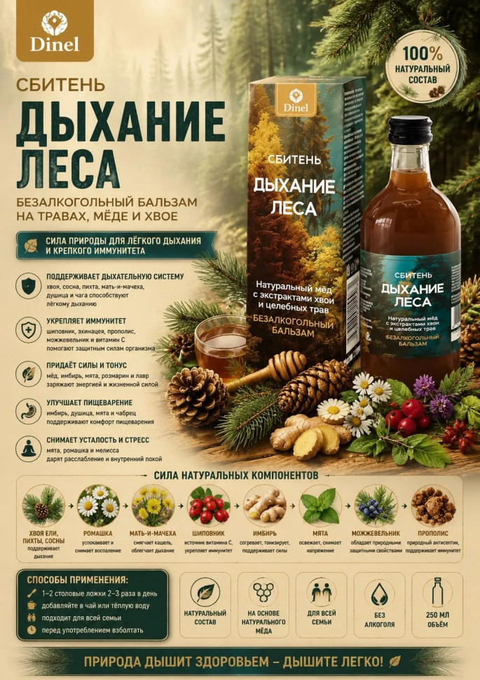  Сбитень Дыхание леса, 250мл  в Нижневартовске